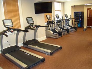 Fitness center including cardio and weight equipment